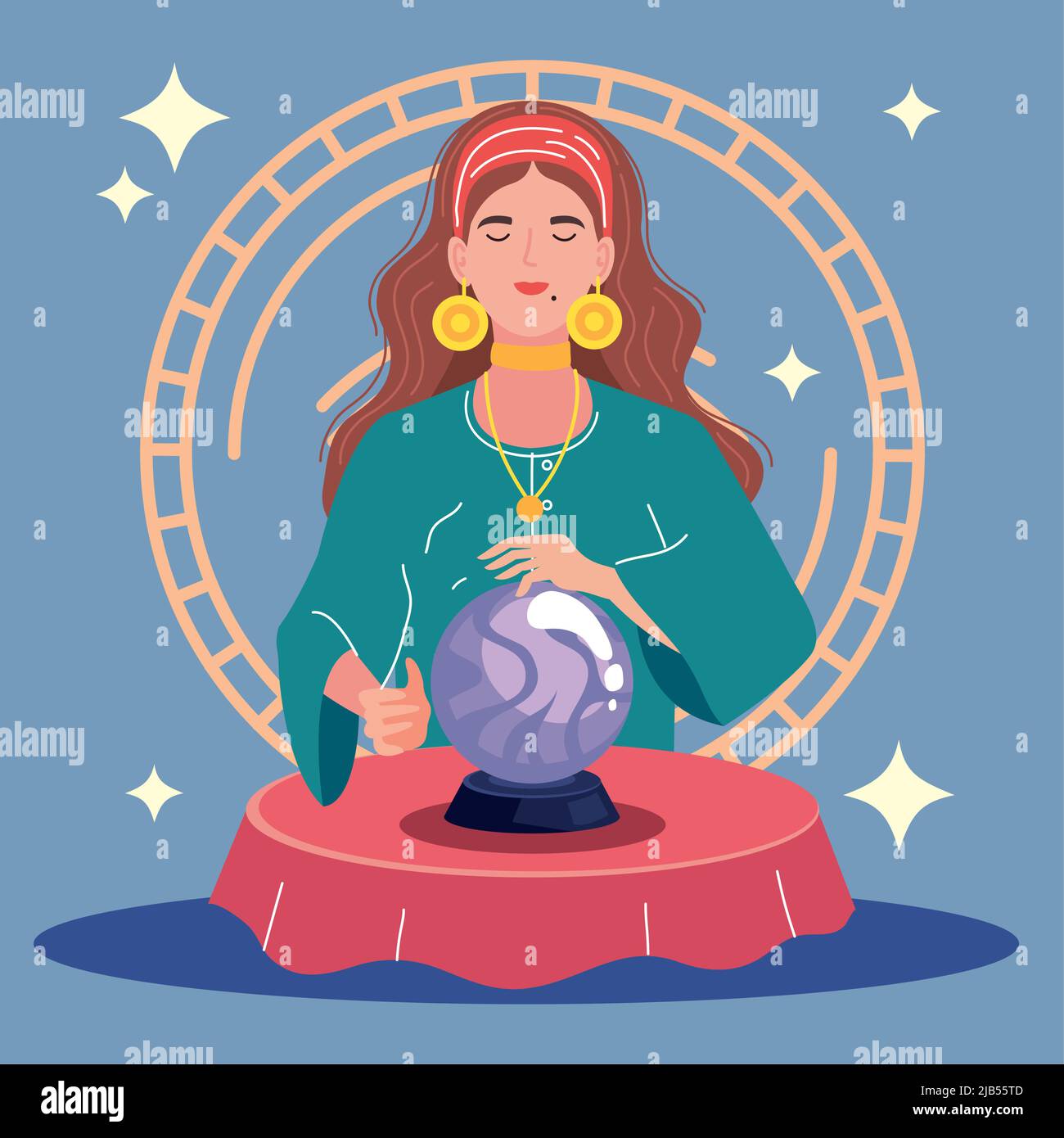 fortune teller with crystal sphere Stock Vector Image & Art Alamy