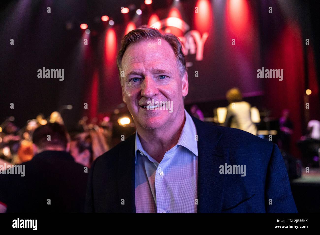 New York, USA. 02nd June, 2022. NFL Commissioner Roger Goodell attends Indianapolis Colts Owner Jim Irsay displays his world-renowned collection at Hammerstein Ballroom in New York on June 2, 2022. (Photo by Lev Radin/Sipa USA) Credit: Sipa USA/Alamy Live News Stock Photo