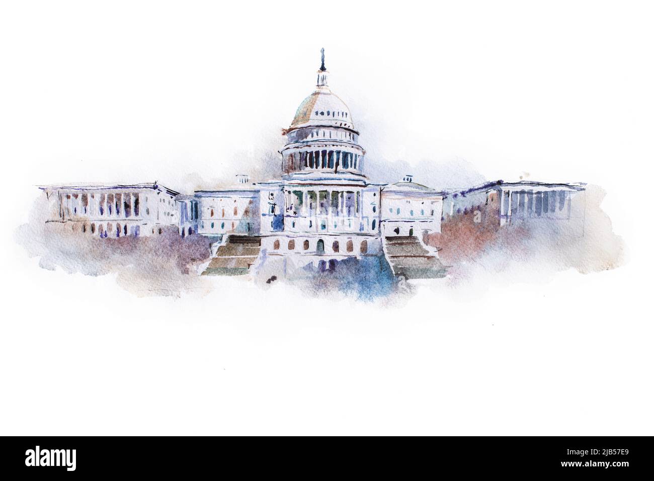 watercolor drawing of the white house in Washington dc Stock Photo Alamy