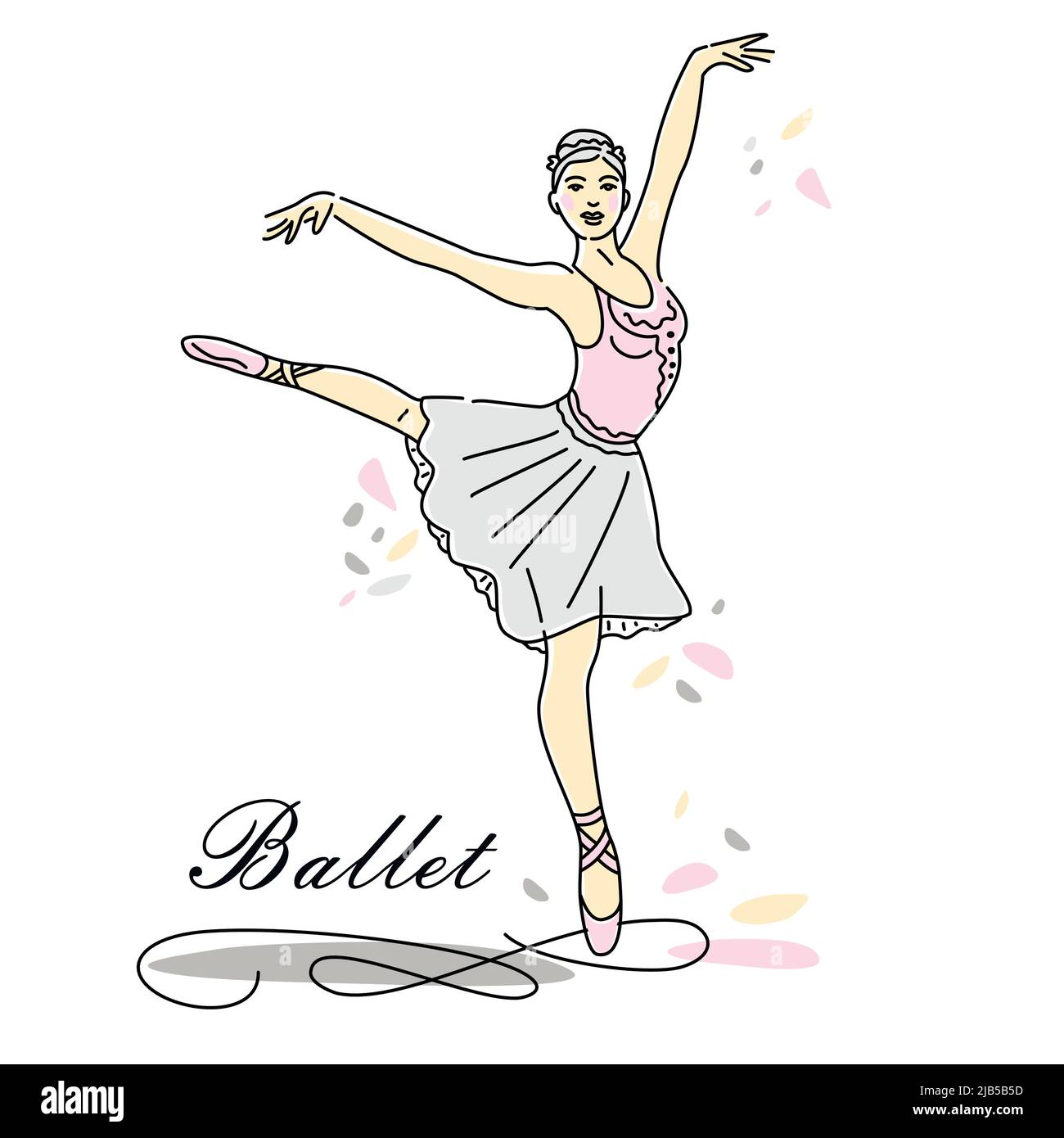 A simple sketch of a young ballerina Stock Vector Image & Art - Alamy