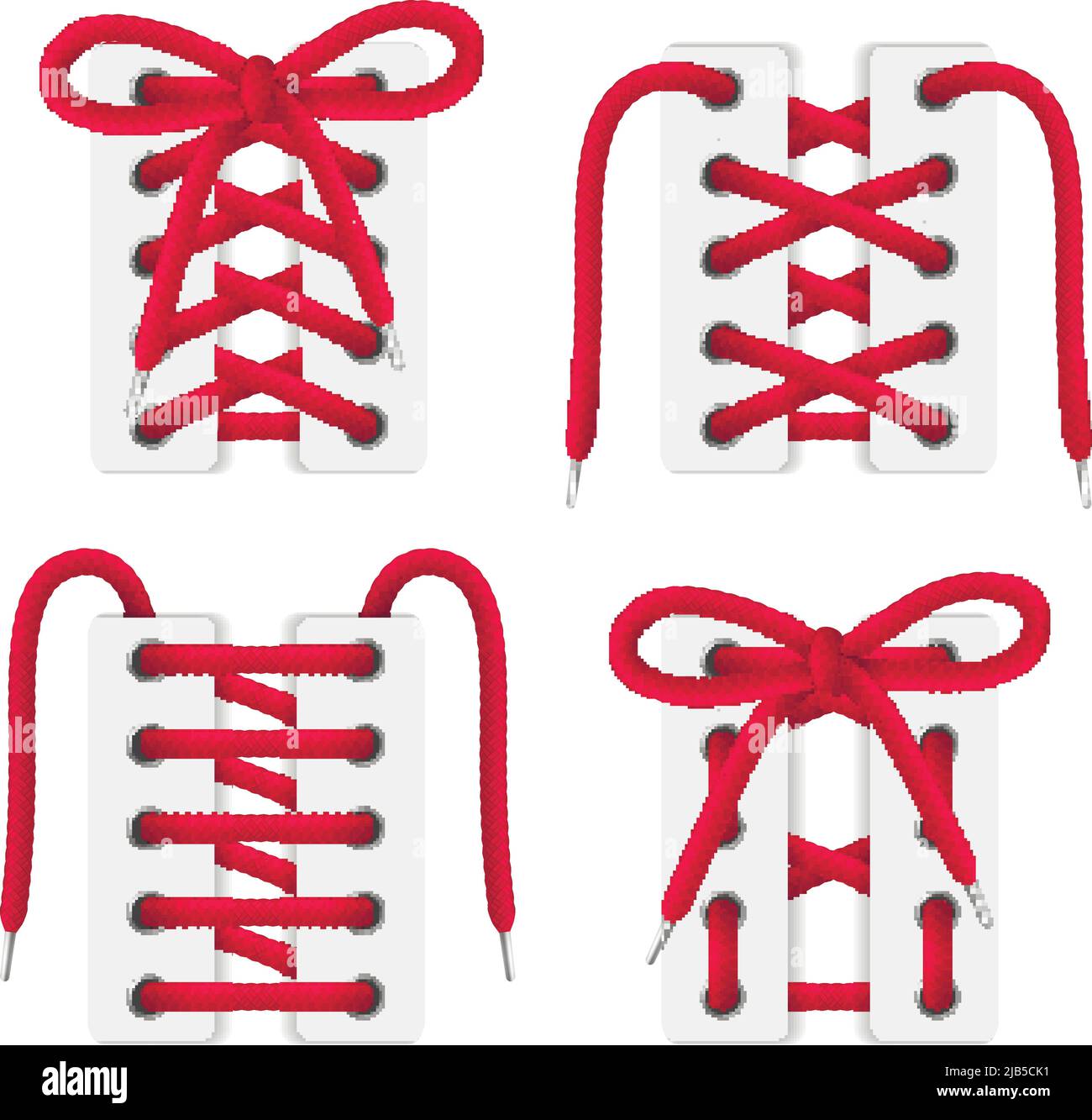 White boots shoes corsets red lacing realistic set with criss cross ...