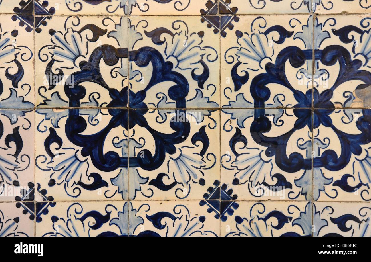 close up of old tiles in Portugal, blue and white, photography takes in