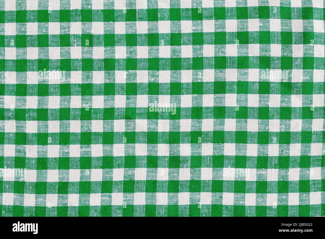 XXXL Size Checkered Tablecloth Fabric Plaid. Green With White Tartan