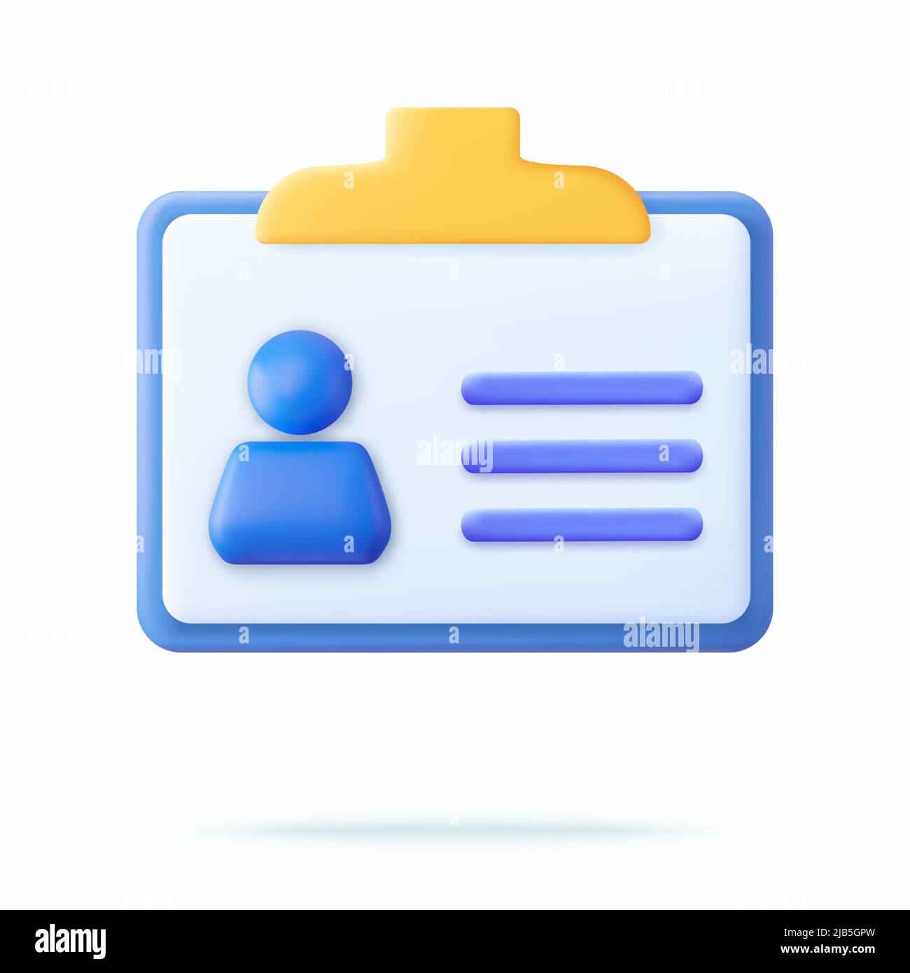 Badge with personal data 3d icon. Stock Vector