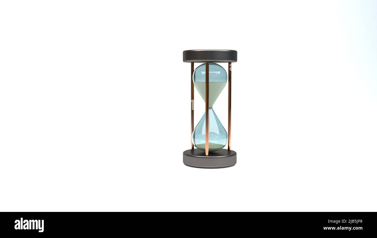 3d rendering glass hourglass on white background Stock Photo Alamy