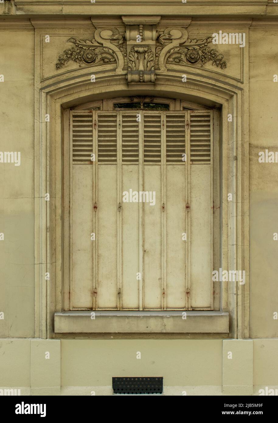 Old closed window in Paris Stock Photo