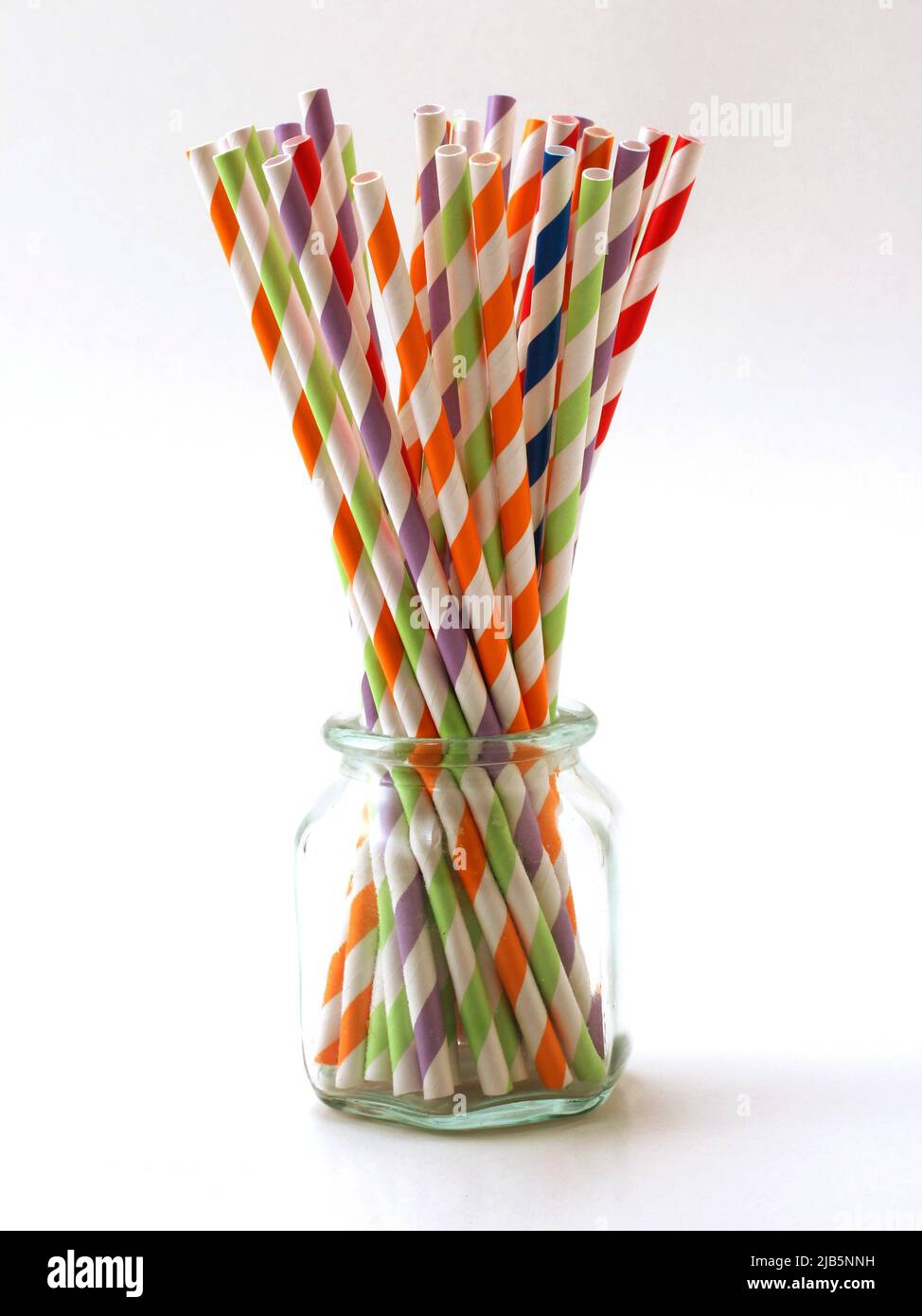 Sustainable drinking straws of paper. Stock Photo