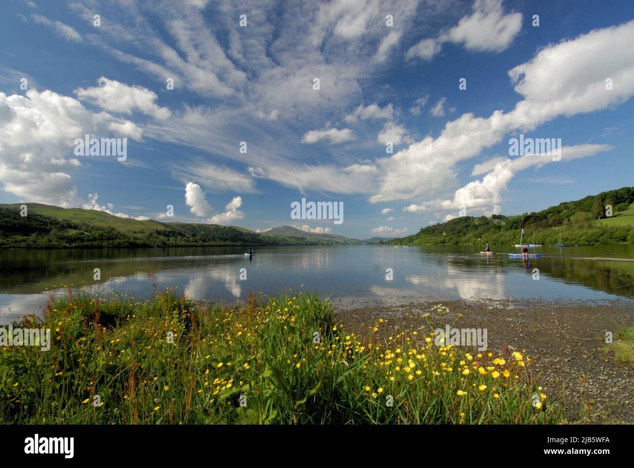 Bala Lake/Llyn Trgid in Snowdonia National Park, WALES UK Stock Photo