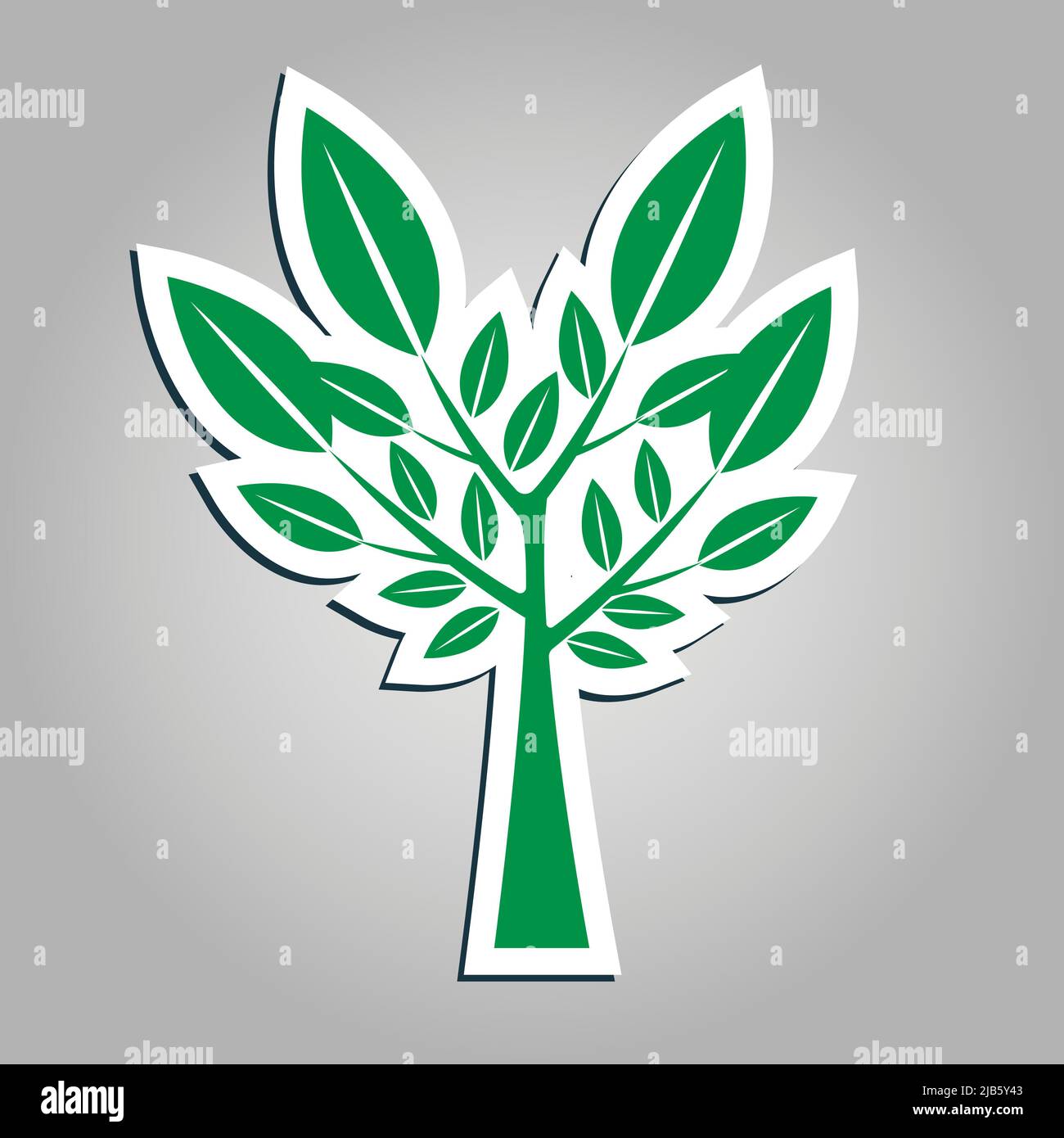 Symbols, tree icon green with beautiful leaves Stock Vector Image & Art ...