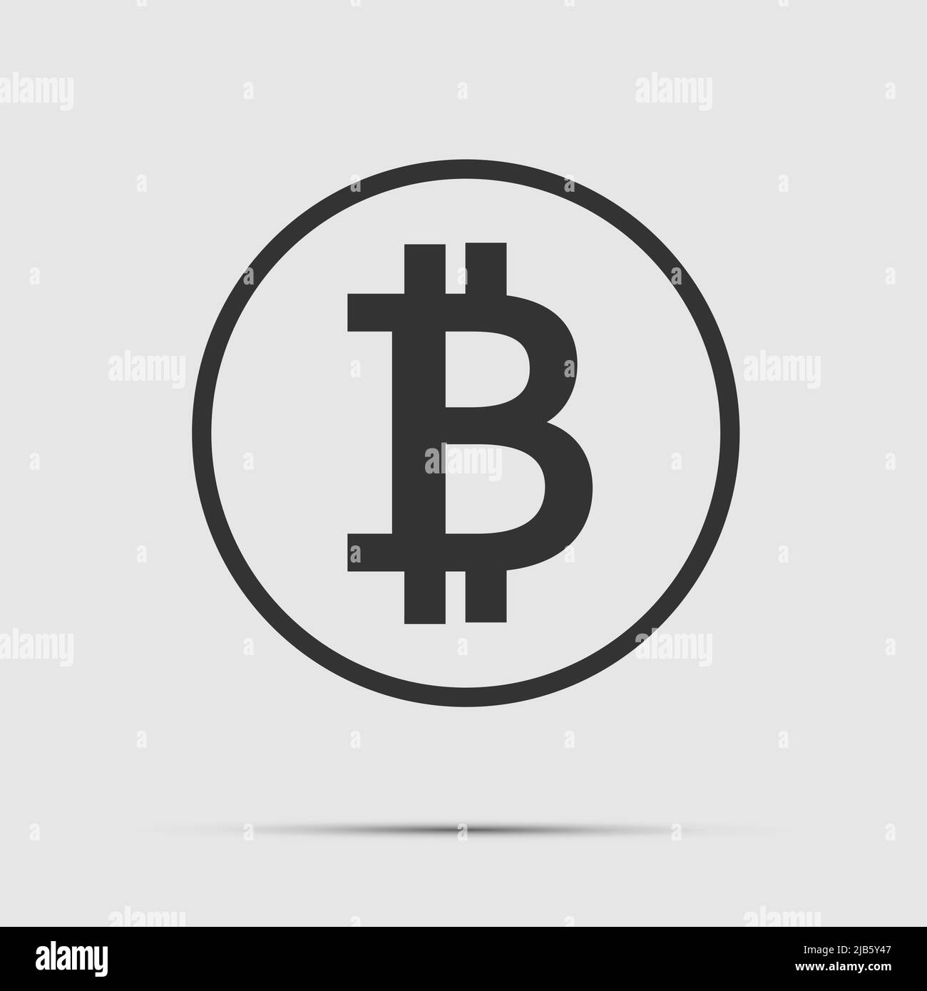 symbol coin bitcoin black icon on white background,Vector illustration ...