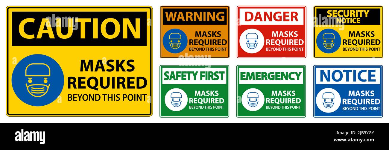 Symbol Masks Required Beyond This Point Sign Stock Vector Image & Art ...