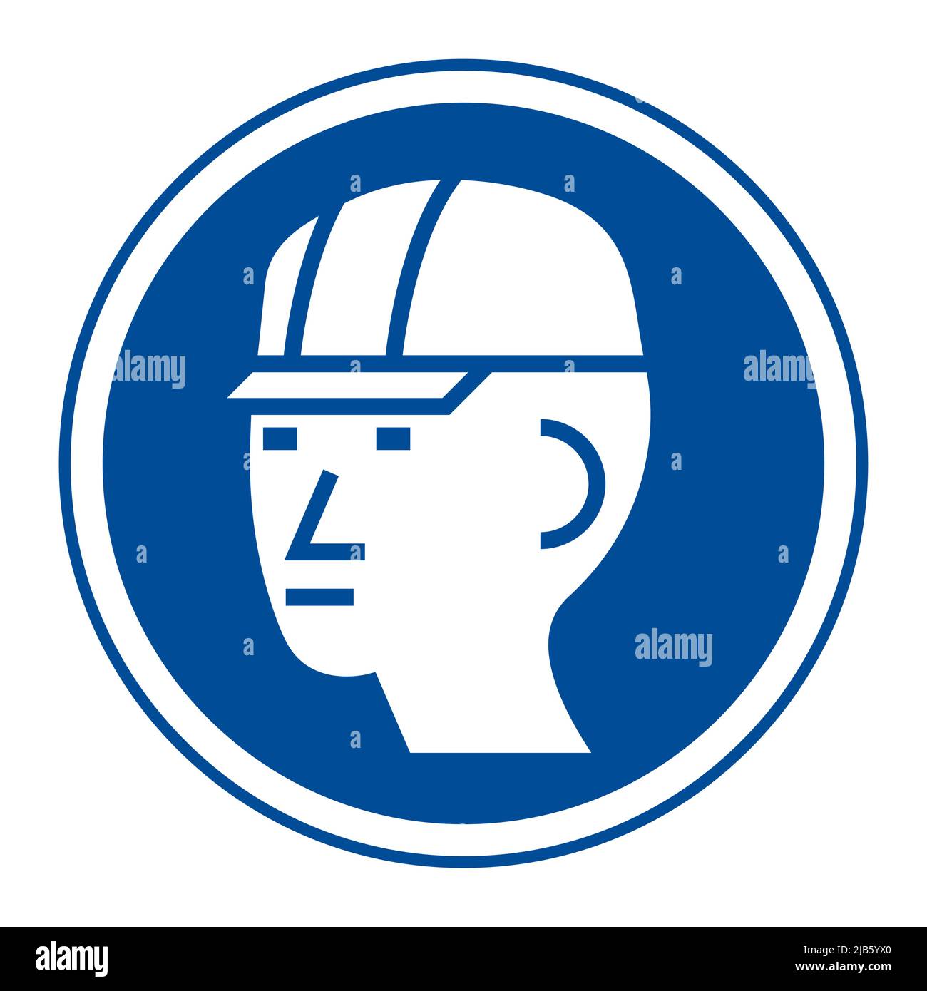 Wear Hard Hat Sign Isolate On White Background Stock Vector