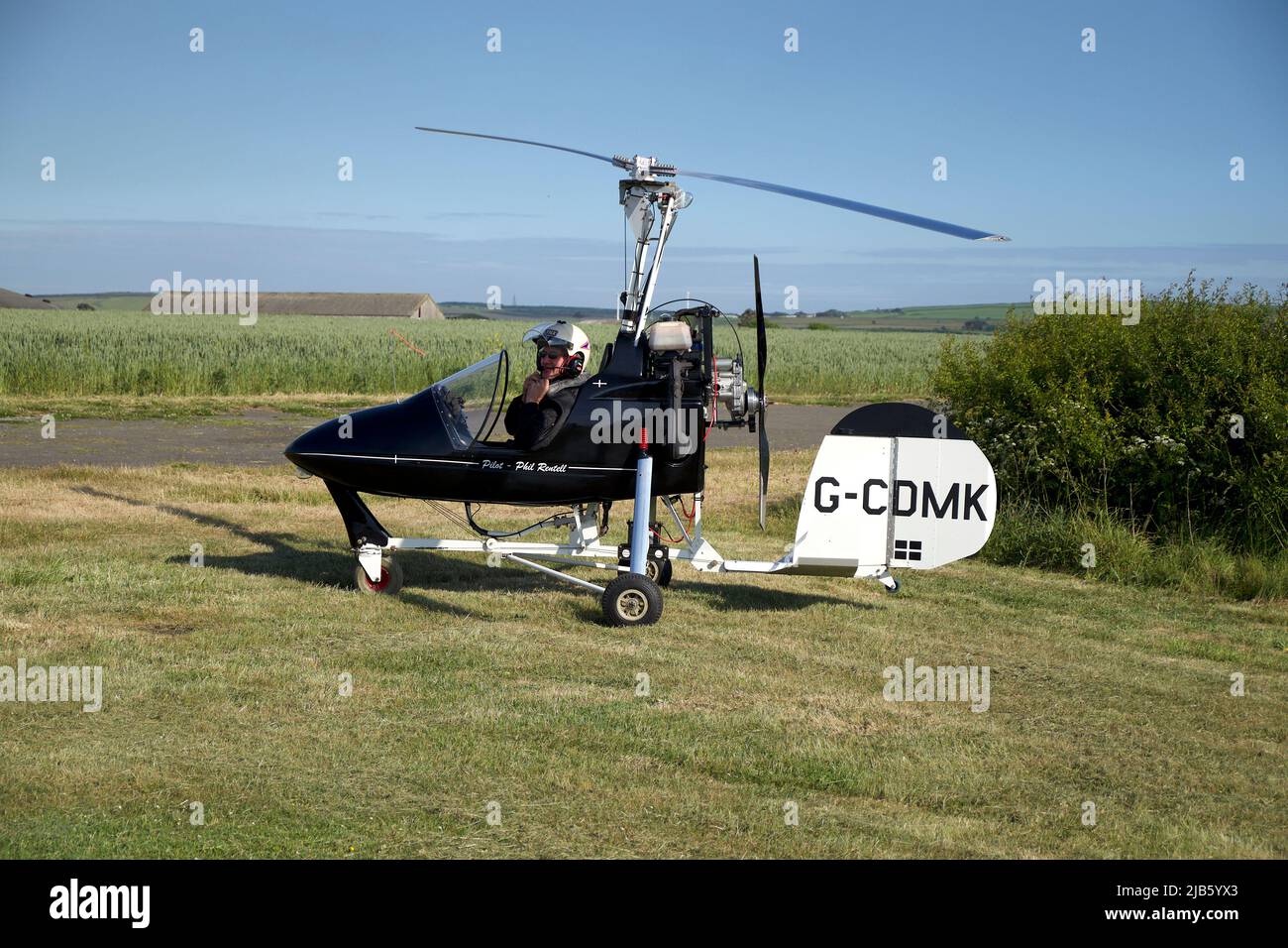 Padstow Cornwall England UK June 2nd 2022 Gyrocopter at St Merryn world