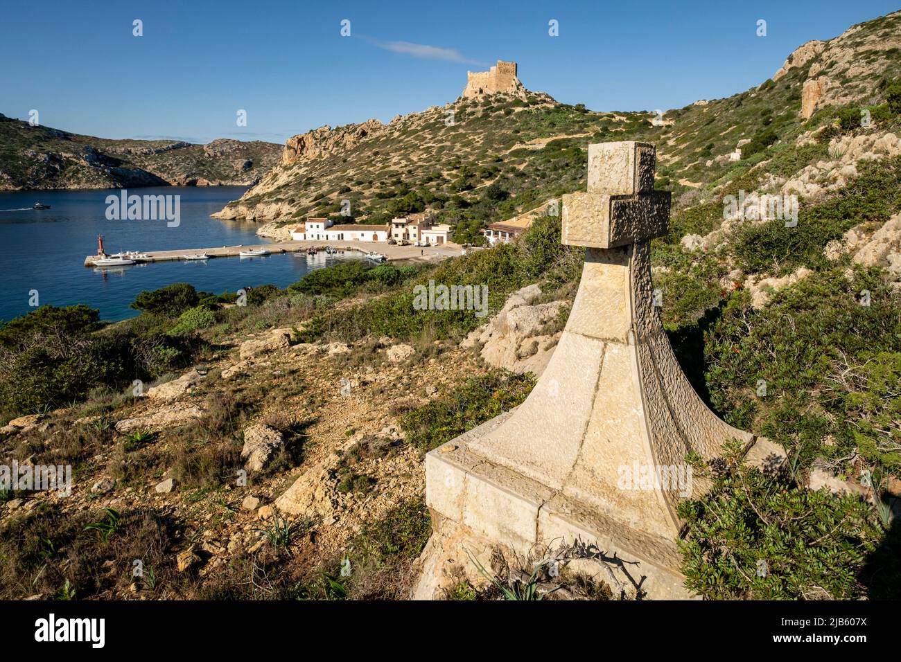 Creu dels Sunyer, National Maritime-Terrestrial Park of the Cabrera Archipelago, Mallorca, Balearic Islands, Spain. Stock Photo