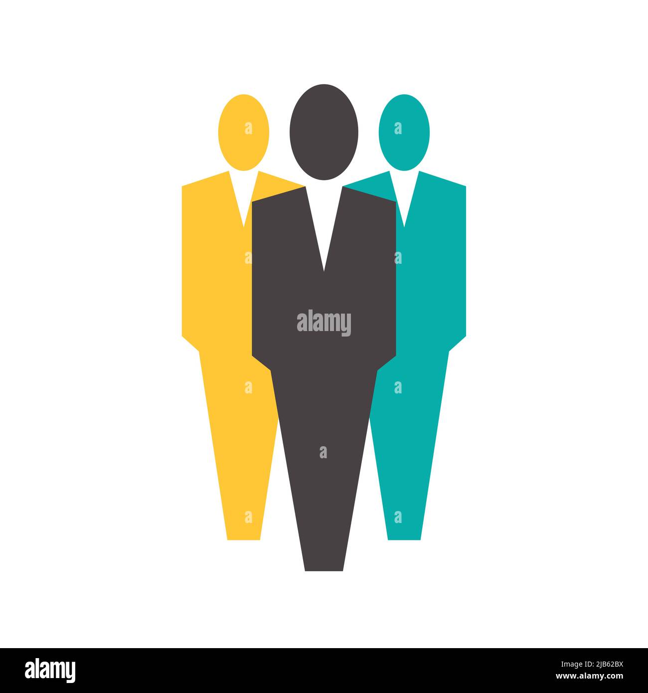 Office people icon,three men wearing a suits. Stock Vector