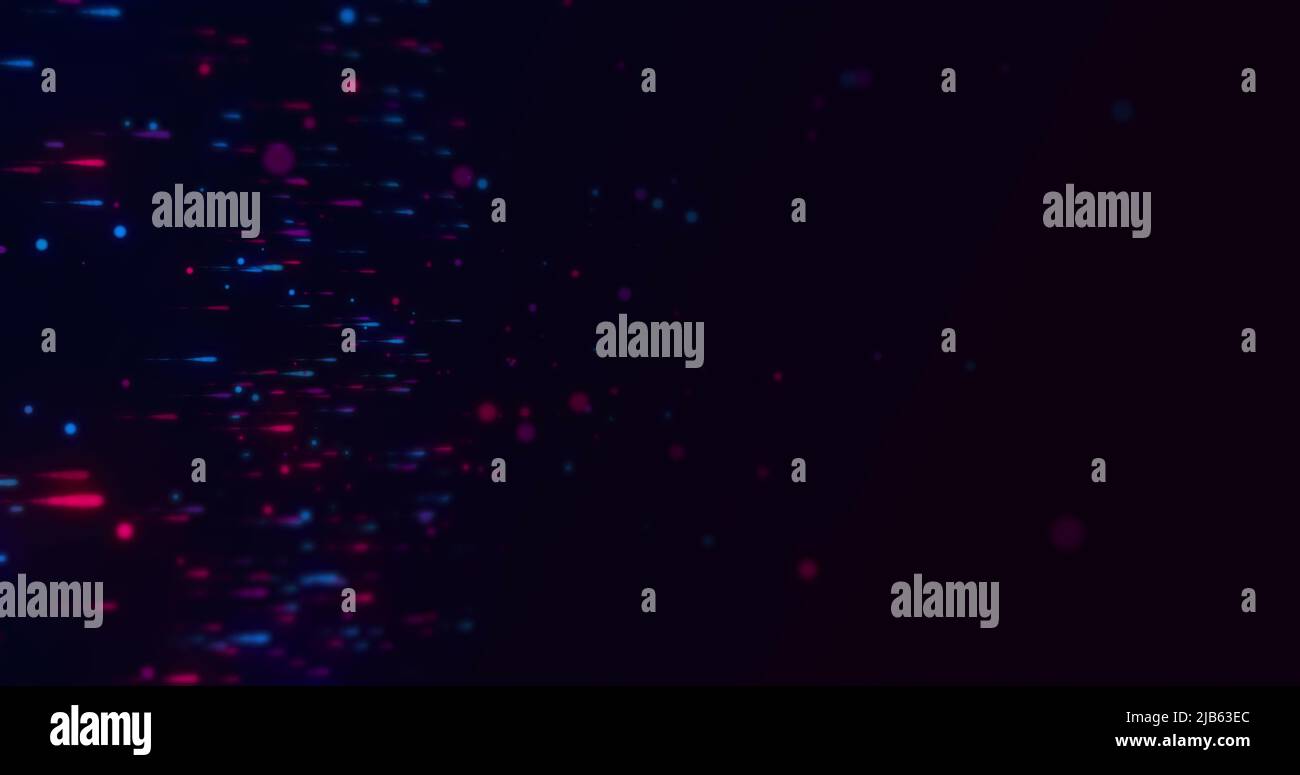 Image of red and blue dots moving on black background Stock Photo Alamy