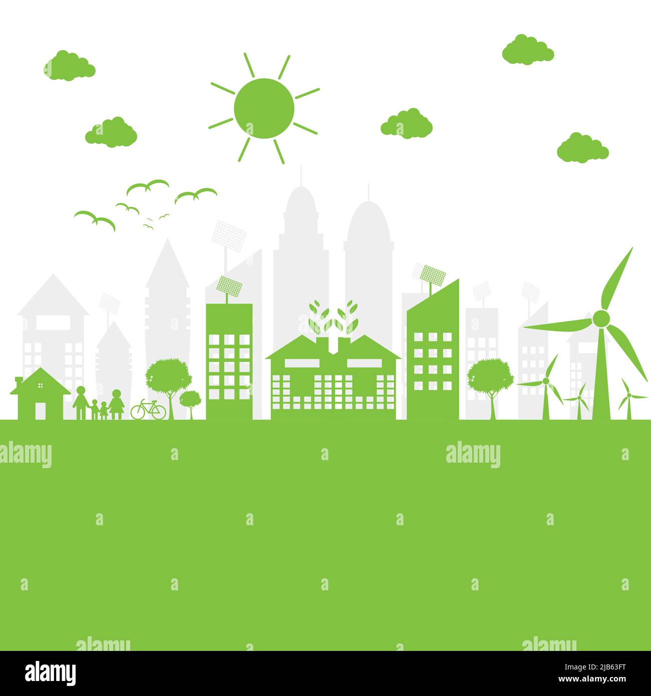 Green cities help the world with ecofriendly concept ideas.vector