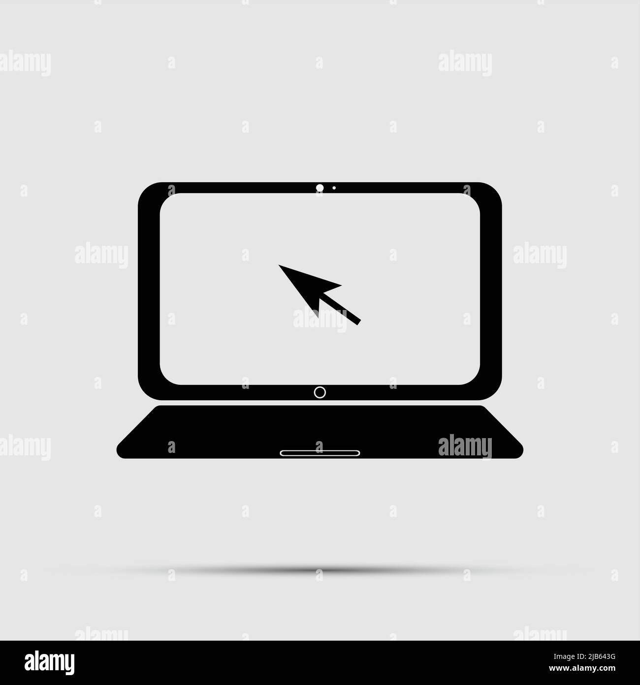 Laptop Icon in trendy flat style isolated on grey background,Vector ...
