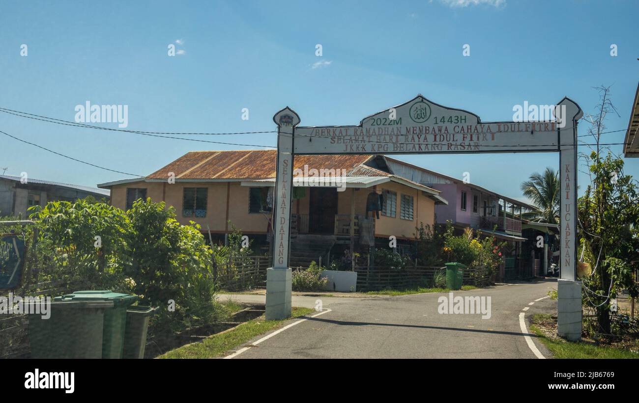 Malay kampung in Maludam, Sarawak, East Malaysia, Borneo Stock Photo ...