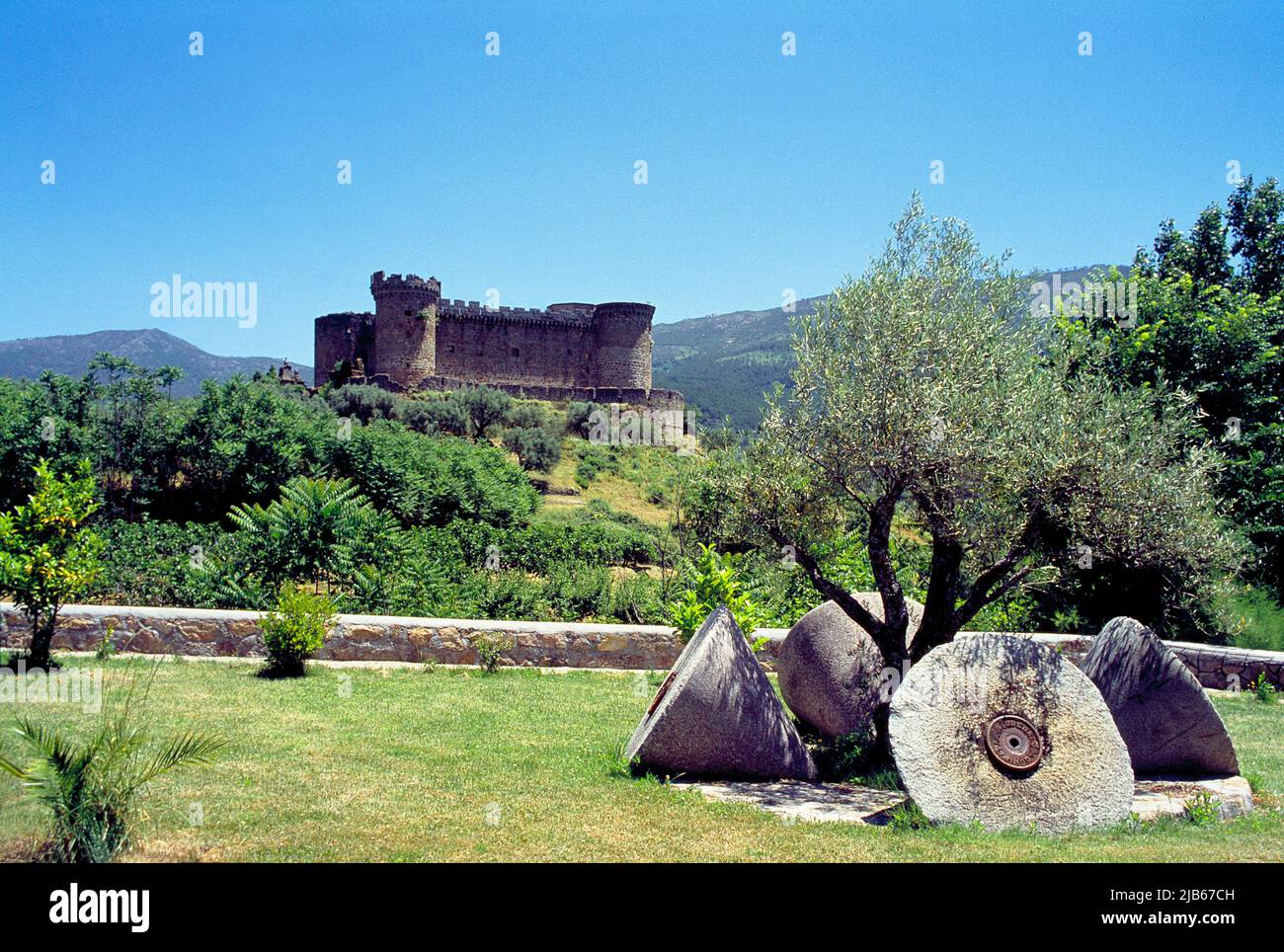 Medieval castle. Mombeltran, Avila province, Castilla Leon, Spain. Stock Photo