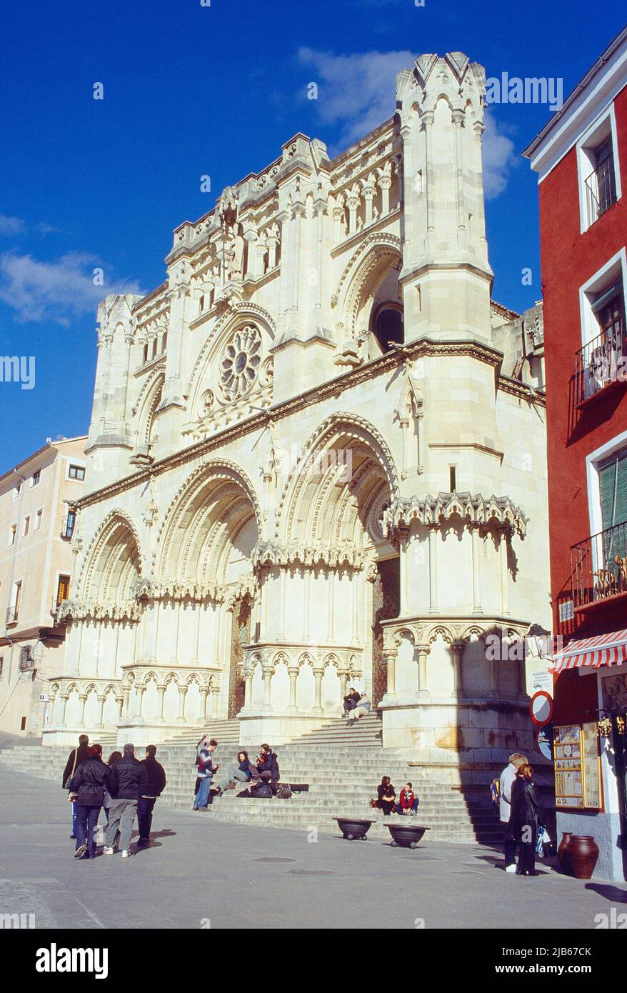 Facade of the cathedral. Cuenca, Spain. Stock Photo
