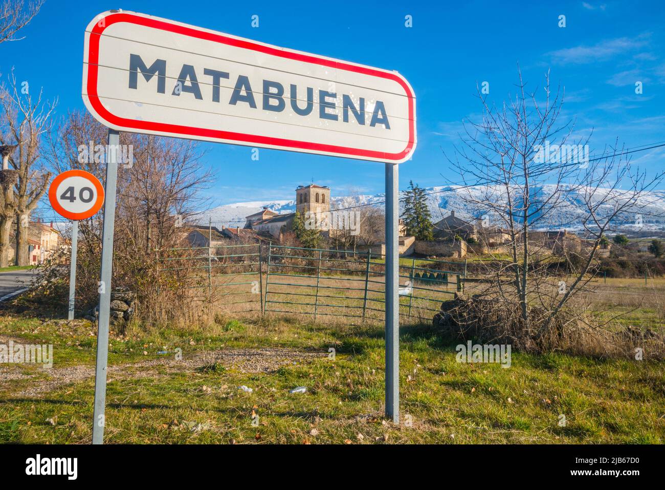 Overview. Matabuena, Segovia province, Castilla Leon, Spain. Stock Photo