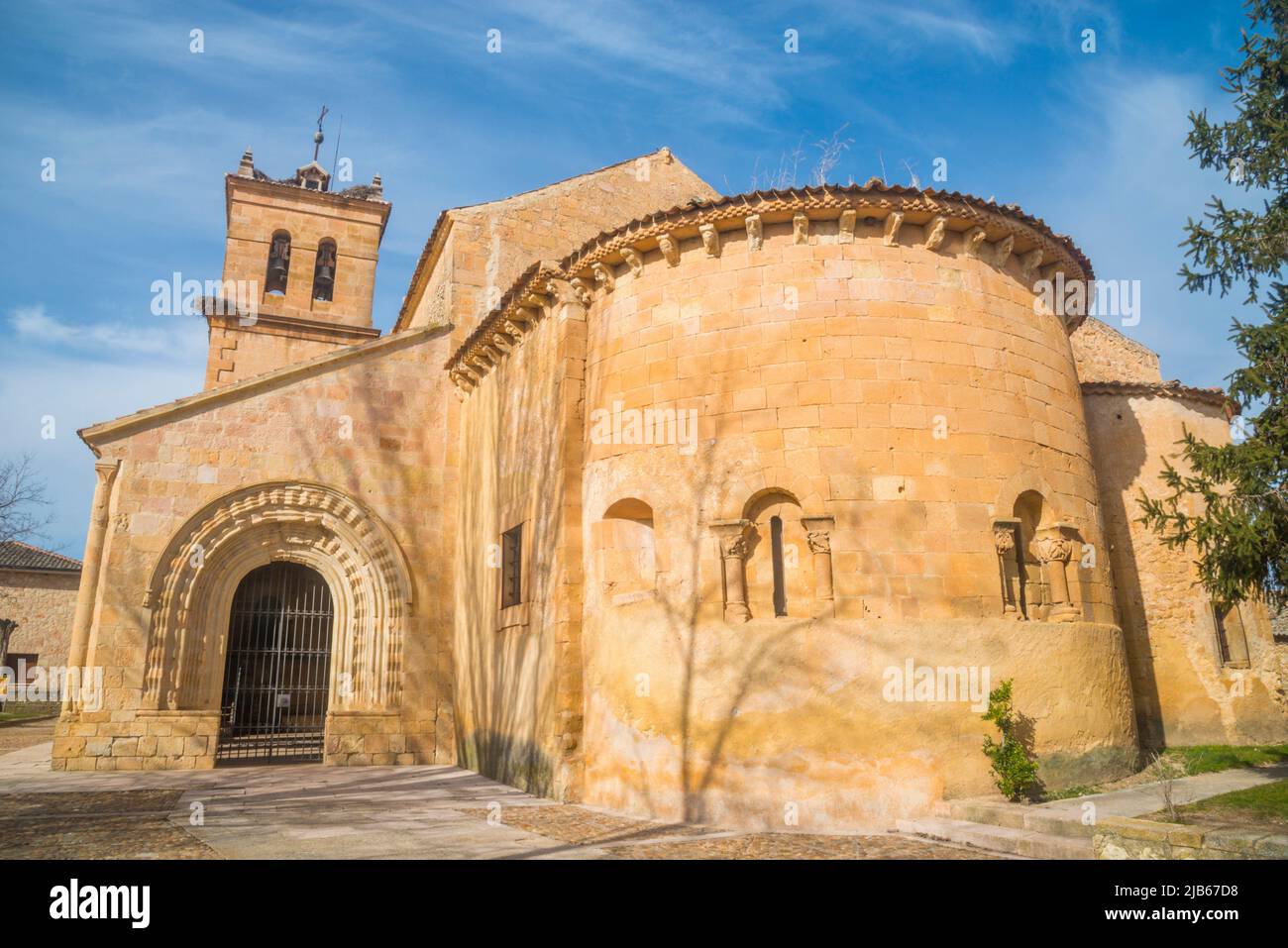 San Pedro Advincula church. Perorrubio, Segovia province, Castilla Leon, Spain. Stock Photo