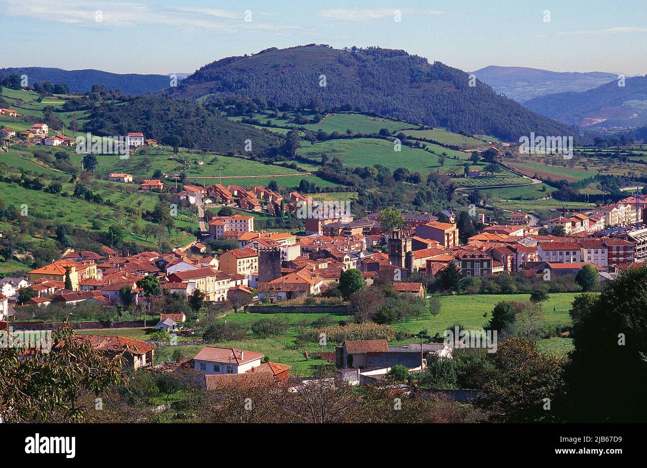 Overview. Salas, Asturias, Spain. Stock Photo