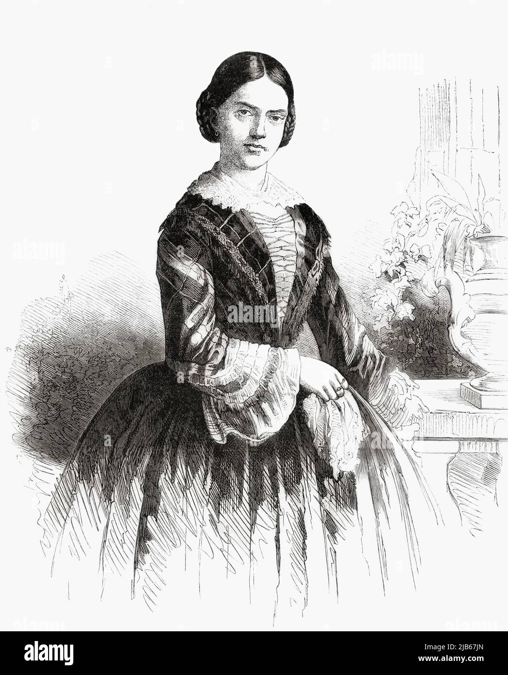 Maria Clotilde of Savoy, 1843 â. “ 1911. Wife of Napoléon Joseph Charles Paul Bonaparte. From L'Univers Illustre, published Paris, 1859. Stock Photo