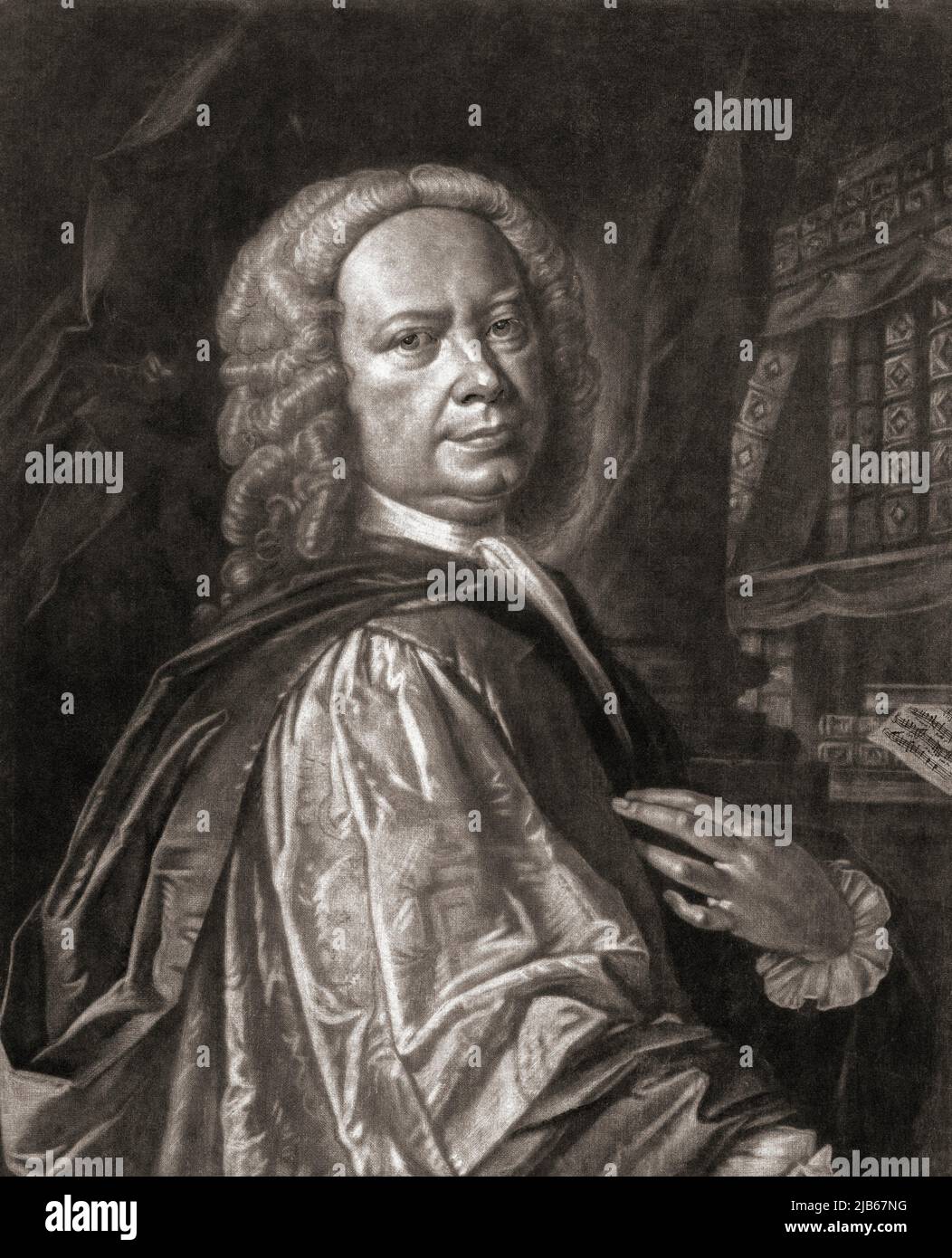 Johann Christoph Pepusch, 1667 - 1752, aka John Christopher Pepusch and Dr Pepusch. German born musician, composer, music theoretician and teacher. Stock Photo