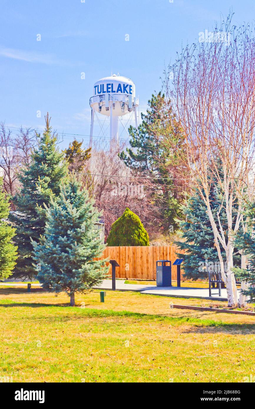 Tulelake, California water tower Stock Photo Alamy