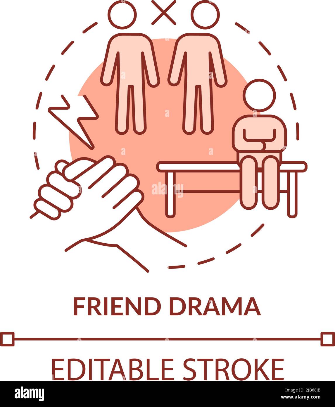 Friend drama terracotta concept icon Stock Vector Image & Art - Alamy