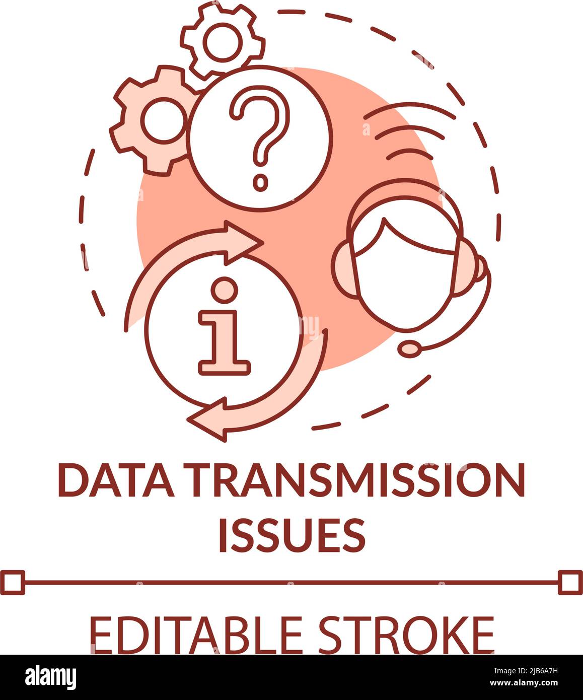 Data transmission issues red concept icon Stock Vector