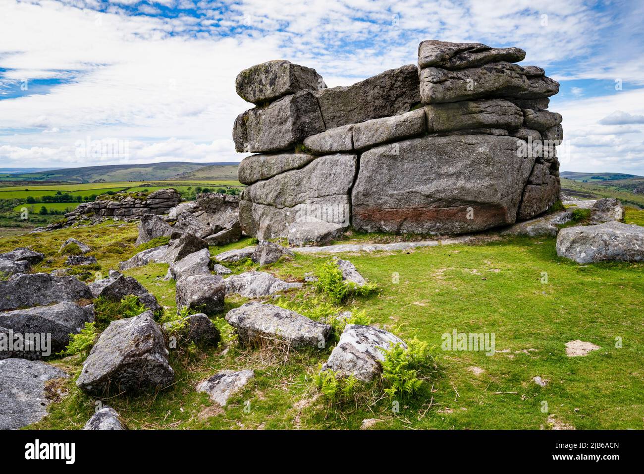 Fitches Holt, one of several granite outcrops at Emsworthy Rocks, near Haytor in Dartmoor National Park, Devon, UK. Stock Photo