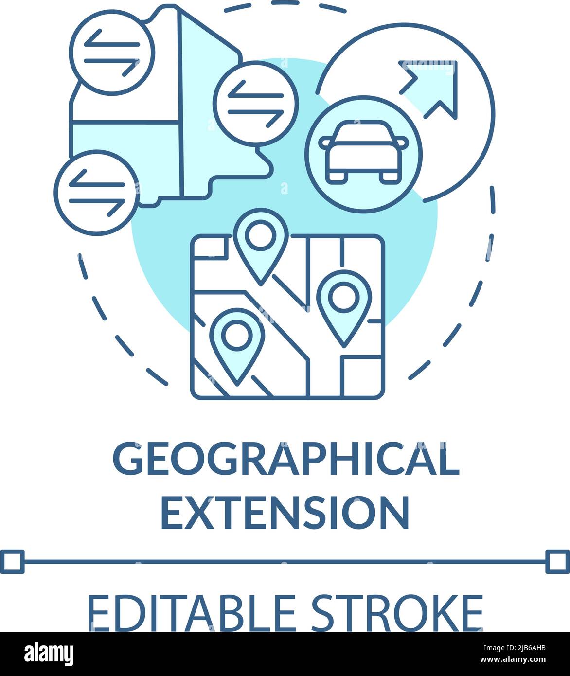 Geographical extension turquoise concept icon Stock Vector Image & Art ...