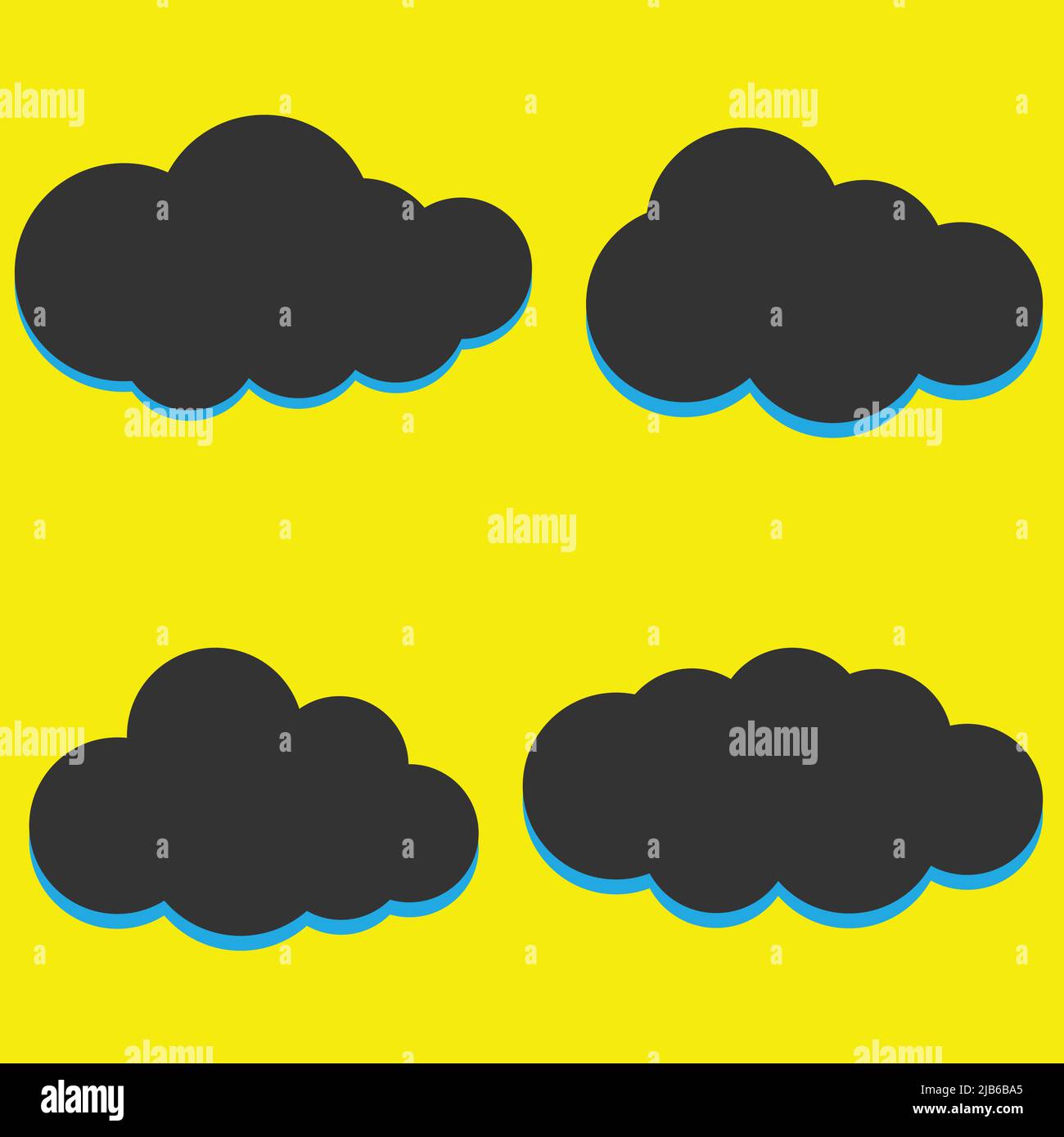 Set of Cloud Icons in trendy flat style isolated on blue background ...