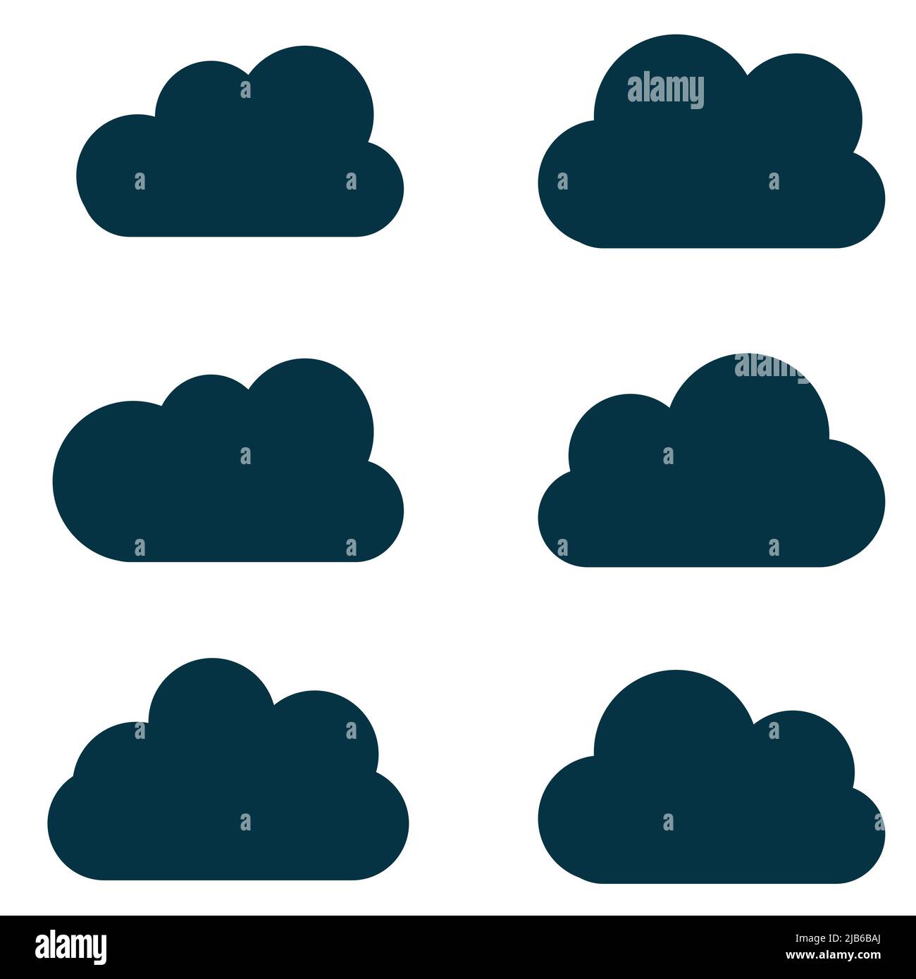 Clouds silhouettes. Vector set of clouds shapes. Collection of various ...