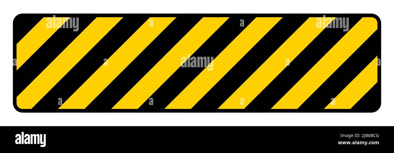 Yellow / Black Striped Floor Sign On White background Stock Vector