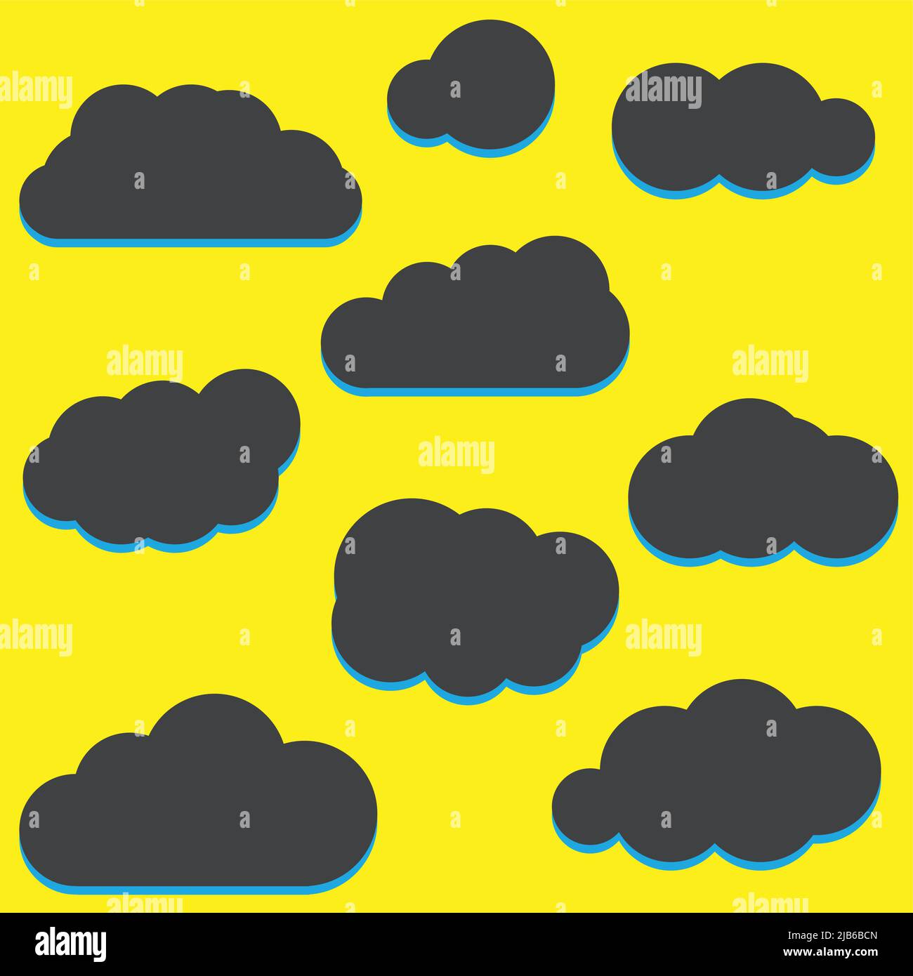 Set of Cloud Icons in trendy flat style isolated on blue background ...