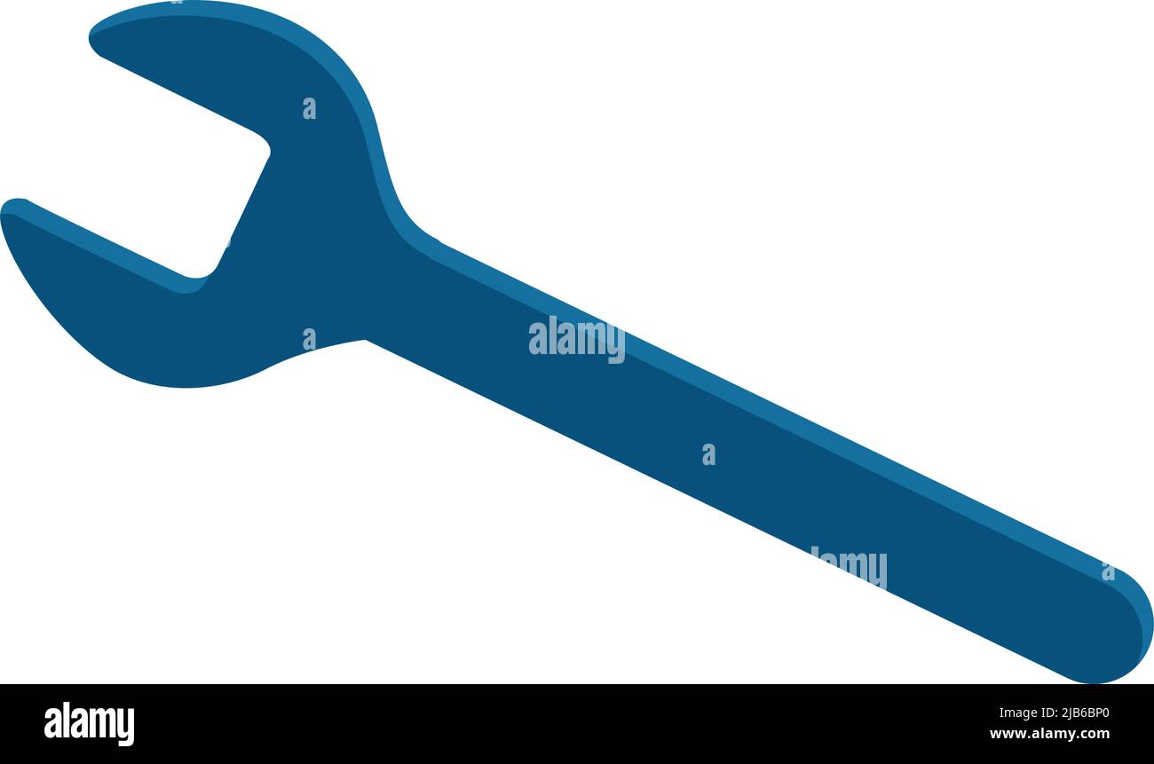 Spanner semi flat color vector object Stock Vector