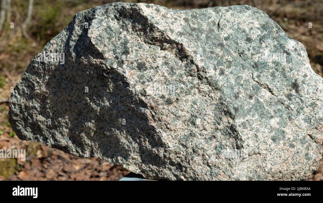Granite rock at The Arctic University Museum of Norway in Tromsø. Stock Photo