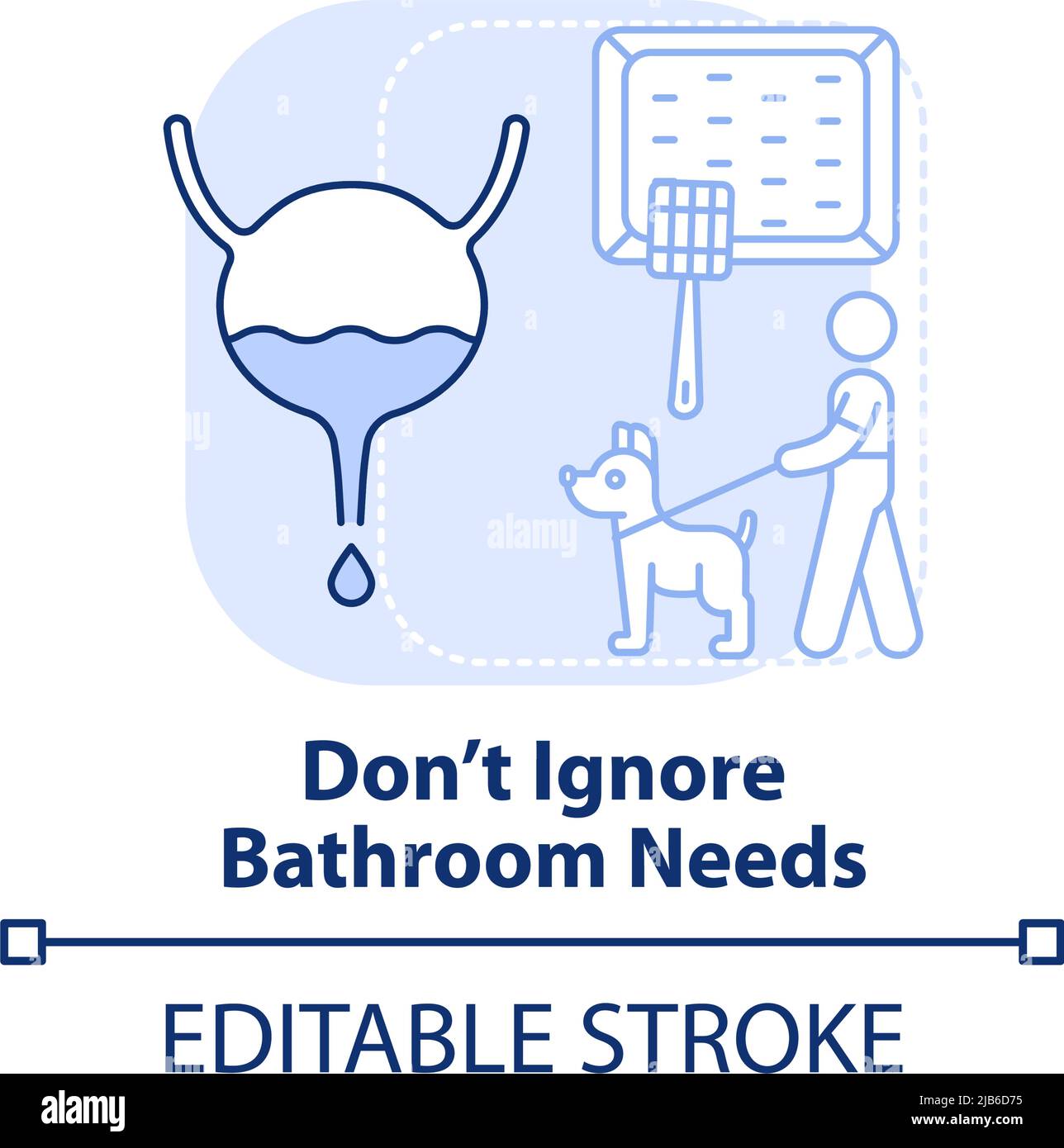 Do not ignore bathroom needs light blue concept icon Stock Vector Image ...