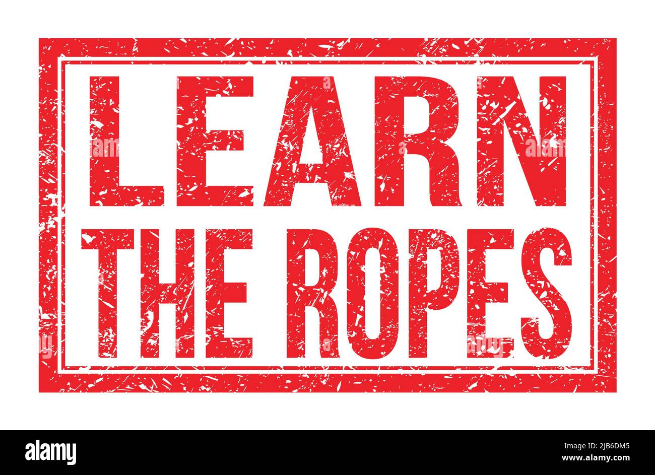 LEARN THE ROPES, words written on red rectangle stamp sign Stock Photo ...