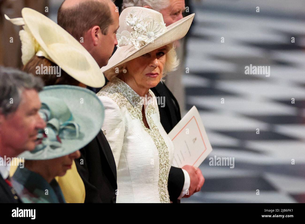 The Duchess of Cornwall attends the National Service of Thanksgiving at St Paul's Cathedral, London, on day two of the Platinum Jubilee celebrations for Queen Elizabeth II. Picture date: Friday June 3, 2022. Stock Photo