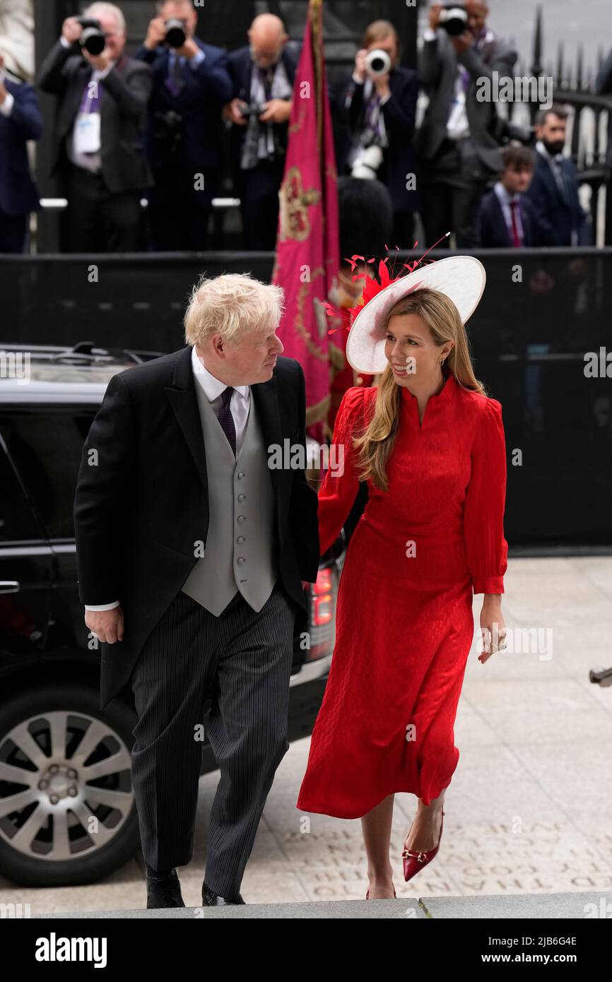 Prime Minister Boris Johnson and his wife Carrie Johnson arriving for the National Service of