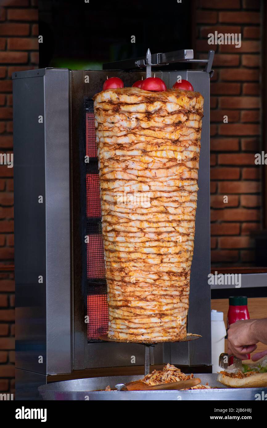 Turkish doner kebab made with chicken meat Stock Photo - Alamy