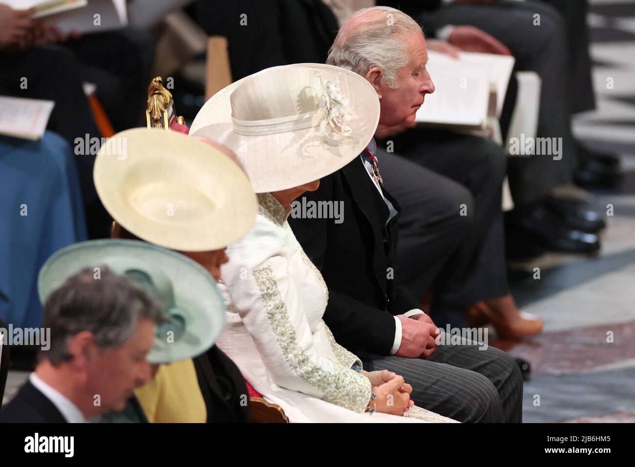 The Prince of Wales attends the National Service of Thanksgiving at St Paul's Cathedral, London, on day two of the Platinum Jubilee celebrations for Queen Elizabeth II. Picture date: Friday June 3, 2022. Stock Photo