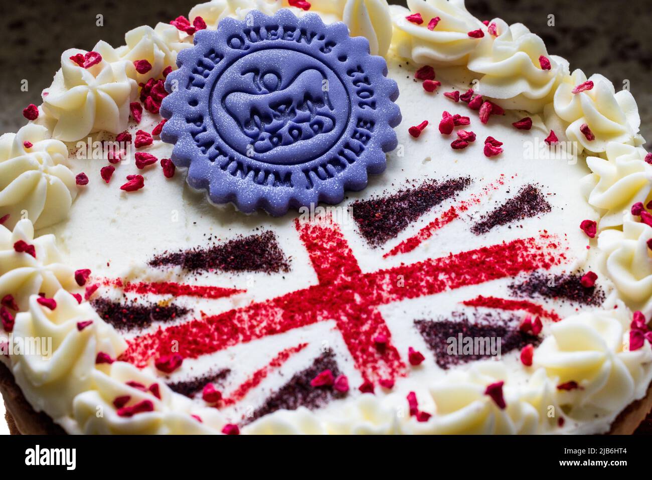 Platinum Jubilee Cake Stock Photo