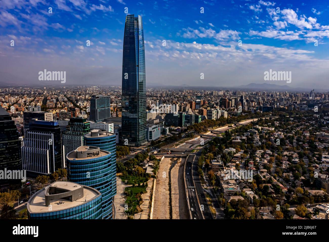 Santiago de Chile from above Stock Photo