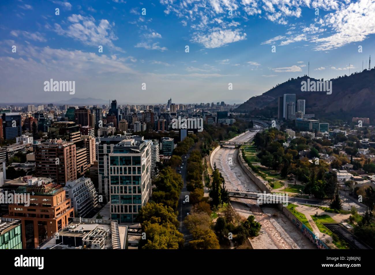Santiago de Chile from above Stock Photo